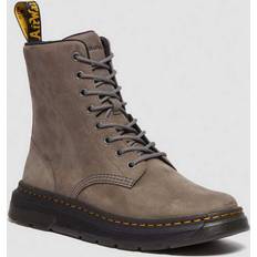 Grey - Men Lace Boots Dr. Martens Crewson Nubuck Leather Everyday Boots - Gunmetal