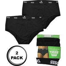 Men Knickers D555 D555 Plus Thompson Y-Front Briefs 2-Pack Black 6XL, Colour: