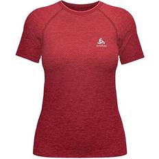 Odlo Women's T-shirt Crew Neck S/S Essential Seamless, M, American Beauty Melange