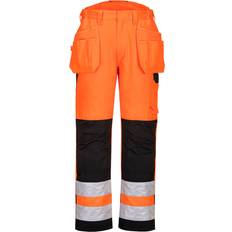 Work Clothes Portwest PW2 Hi-Vis Holster Work Trousers Orange/Black 38R