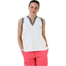 Nike Dame Pikéskjorter Nike Polo SL KT Burnout White/Beige, Female, Tøj, Tops, Golf, Hvid