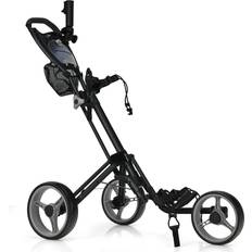 Golf Goplus 3-Wheel Folding Push Cart with Brake, Scoreboard, Push Cart