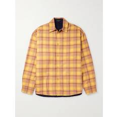 Balenciaga Skjorter Balenciaga Reversible Checked Cotton-Flannel Shirt Men Yellow