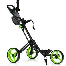 Golf Goplus 3-Wheel Folding Push Cart with Brake, Scoreboard, Push Cart