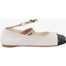 Laced Ballerinas Miu Miu Woman Ballerinas Woman White Ballerinas