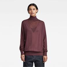 Dame - Lilla - Polotrøjer Sweatere G-Star Core Roll Neck Knitted Sweater Purple Women