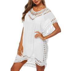 White Swimsuit Cover-Ups & Sarong Wraps J&Y V-Neck Summer Sarong White