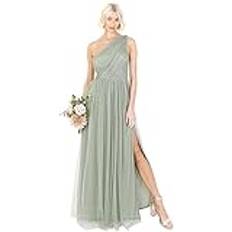 Anaya Anaya with Love Damen Womens Ladies Maxi One Cold Shoulder Dress with Slit Split Sleeveless Prom Wedding Guest Bridesmaid Ball Evening Gown Kleid, Forest Green