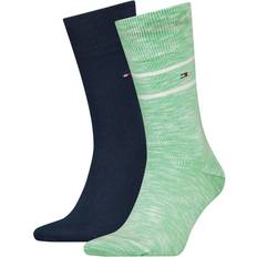 Tommy Hilfiger Green Underwear Tommy Hilfiger Mens 2-Pack Slub Socks Green/Navy