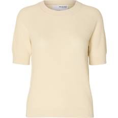 Dam - Natur T-shirts Selected Femme Pullover - Creme