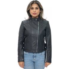 Blue - Leather Jackets Infinity Leather Infinity Leather Womens Biker Jacket-Celaya Navy