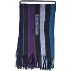 Men - Viscose Scarfs One Size, Turquoise Purple Mens Italian Inspired Warm Knitted Striped Winter Scarf One