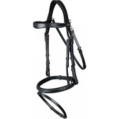 Dyon Working Flash Noseband Bridle With Snap Hooks - Black