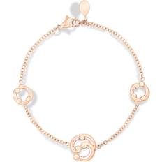 Faberge Rococo 18ct Rose Gold Pink Enamel Bracelet Rose Gold