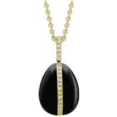 Faberge 18ct Yellow Gold Diamond Whitby Jet Pendant Limited Edition