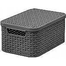 Korg Med Lock Rattan Style Mörk Grå S