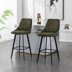 Linen Seating Stools More4Homes Set of 2 Luna Modern Linen Bar Seating Stool