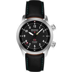 Watches Bremont Bremont MBII Custom Black with Bronze Barrel & Open Case Back Black with Green Stitch Leather Deployment Clasp