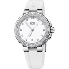 Watches Oris Oris Aquis Date Diamonds Rubber White