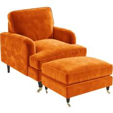 Orange Armchairs Payton Orange Velvet Armchair