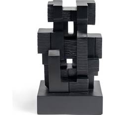 Block Skulptur Sortlakeret Mahogni