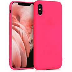 Kwmobile Case Compatible with Apple iPhone XS Case Soft Slim Protective TPU Silicone Cover Neon Pink