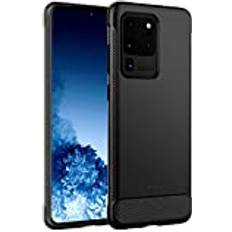 JeTech Smal Skal för Samsung Galaxy S20 Ultra 5G 2020 Tunt Telefonskal med Stötdämpning och Kolfiber Design Svart
