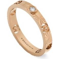 Rings Gucci Icon 18ct Rose Gold Diamond Heart Band Ring