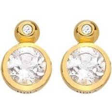 Hot Diamonds Gioielli Hot Diamonds Gold Plated Sterling Silver Droplet White Topaz Stud Earrings