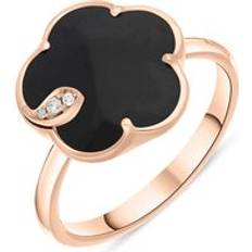 Beige Rings Pasquale Bruni Petit Joli 18ct Rose Gold White and Champagne Diamond Onyx Ring