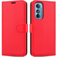 iCatchy Red For Motorola Edge 30 Phone Wallet Book