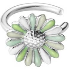 Georg Jensen Stine Goya Daisy Sterling Silver Green Single Ear Cuff Silver