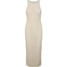 Beige - Midikleider Vero Moda Evelyn Long Dress - Grey/Birch