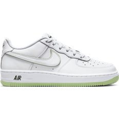 Nike Air Force 1 GS - White/White/Black/Honeydew