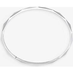 Boucheron Womens Silver Facette 18ct White-gold Bangle Bracelet 20CM