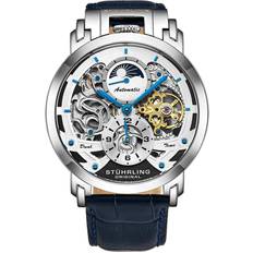 Stührling Original Menai Dual Time Automatic 47mm Skeleton Silver One Size