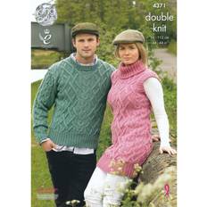 Yarn & Needlework Supplies King Cole 4371 DK Pattern Ladies & Mens Sweater & Tunic