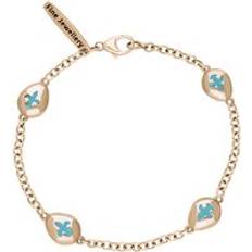 Turquoise Bracelets C. W. Sellors 18ct Rose Gold Turquoise Oval Fleur De Lis Detail Four Stone Bracelet Rose Gold