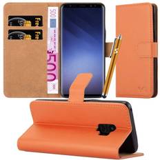 Samsung Galaxy S9 Wallet Cases iCatchy Orange For Galaxy S9 Plus Leather Wallet Case Cover