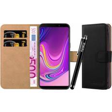 iCatchy Black For Galaxy A9 2018 Leather Wallet Case Cover