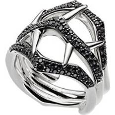 Rings sale Shaun Leane Shaun Leane Blackthorn Sterling Silver Black Spinnel Triple Ring