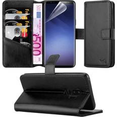 Samsung Galaxy S9 Wallet Cases iCatchy Black For Galaxy S9 Combines 3 Card Leather Wallet Case