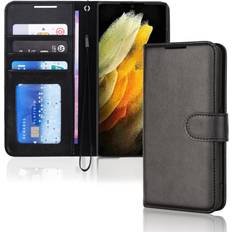 TechGear Leather Wallet Case for Honor Magic 5 Lite 5G, Flip Protective Case with Wallet Card Holder, Stand & Wrist Strap PU Leather with Magnetic Closure