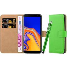 Samsung Galaxy S25+ Wallet Cases iCatchy Lime For Galaxy J6 Plus Leather Wallet Flip Case Cover Green