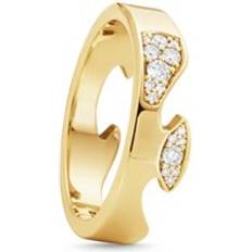 Georg Jensen Fusion 18ct Yellow Gold Diamond Pave End Ring
