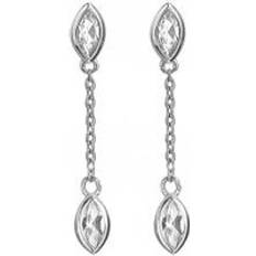 Hot Diamonds Gioielli Hot Diamonds Sterling Silver White Topaz Tender Waterfall Marquise Drop Earrings