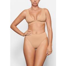 Beige Bikinis SKIMS Plunge Bikini Top Neutral Signature