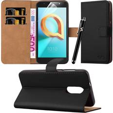 iCatchy Black For Alcatel A3 Plus 3G Leather Wallet Case Cover