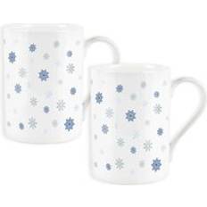 Purely Home Purely Set Of 2 Watercolour Snowflakes Cup