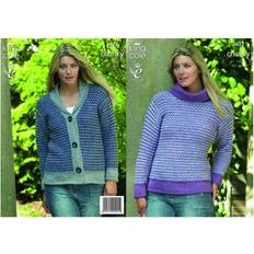 Yarn & Needlework Supplies King Cole Value Pattern 3622 Women 32 42 Inches Jackets, Sweaters